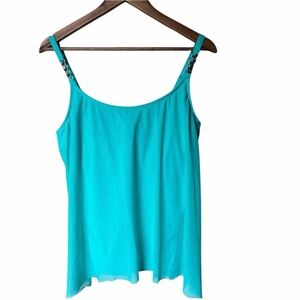 Coco Reef Swim Top Blue Sleeveless Camisole Top Coastal Beach Suit